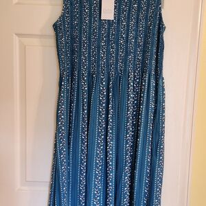 Cynthia Rowley Teal and White Patterned Dress